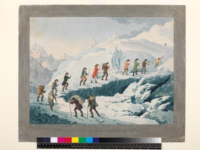 Valentine-Richards. Ascent of Mont Blanc by M. de Saussure in August 1787 by Christian von Mechel